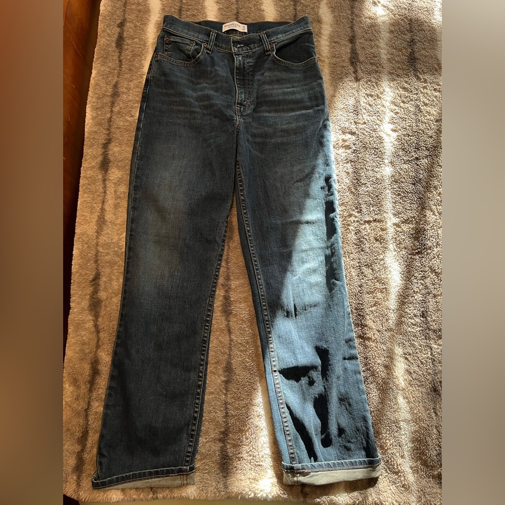 Abercrombie & Fitch Dark Blue Straight Leg Jeans